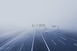 高速公路,霧,車輛