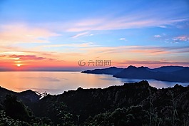 太陽,日落,海