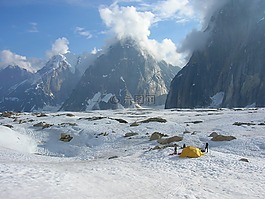 露營,山,雪