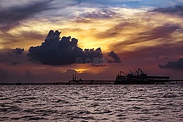日落,顏色,天空