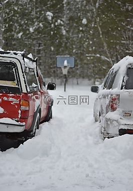 冬天,雪,皮卡