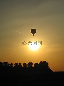 熱氣球,太陽(yáng),背光