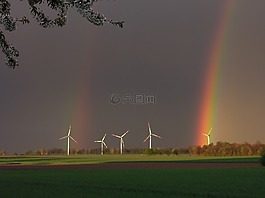windr?der,彩虹,景觀