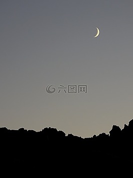 月球,剪影,氣氛
