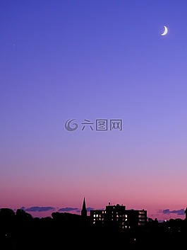 月球,剪影,氣氛