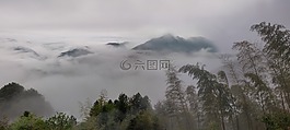 全景,自然,霧