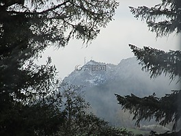 冬天,塔,山
