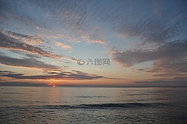 日落,海,天空