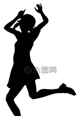 剪影,女孩,女子