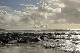 水,海,海灘