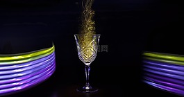 酒杯,煙,光畫