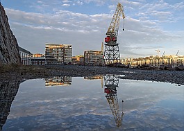 起重機(jī),天空,反射