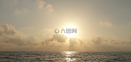 太陽,海,云