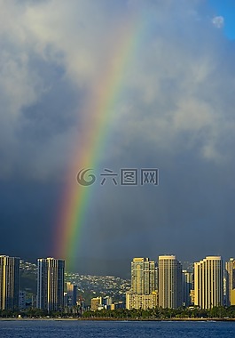 彩虹,夏威夷,視圖