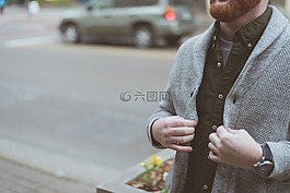 夾克,灰色,男子