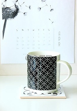 马克杯,办公桌,日历