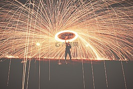 男子,執行,火焰