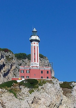 灯塔,岩,天空