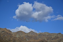 天空,藍(lán)色,云