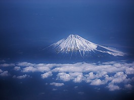富士山,空中拍攝的照片,云