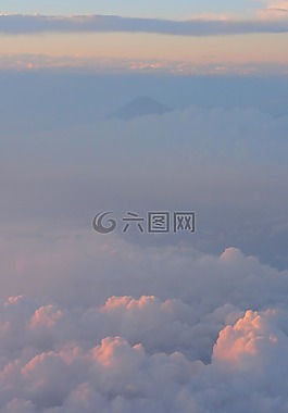 富士山,空中拍攝的照片,云
