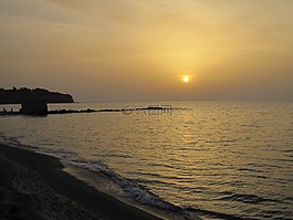 日落,卡迪,海