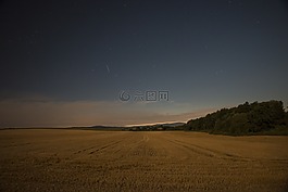 天空,夜,場