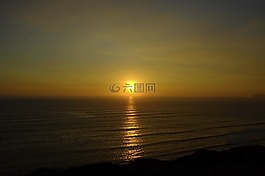太平洋,海洋,日落