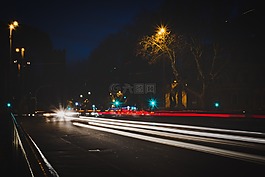 長時間曝光,車,交通