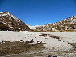 景觀,冬天,山