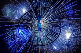 時(shí)鐘,除夕,新的一年的一天