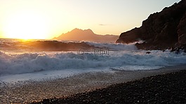 corsika,日落,海