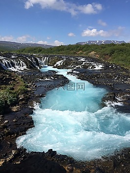 bruarfoss瀑布,大瀑布,冰岛