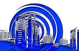大城市,剪影,城市