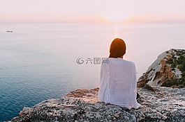 人,女子,海洋