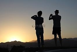 攝影師,日落,陰影