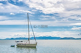 帆船,海,泰國