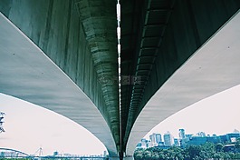 橋,下面,大規模