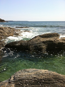海,巖,海岸線