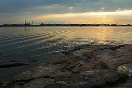 海,灣,巖