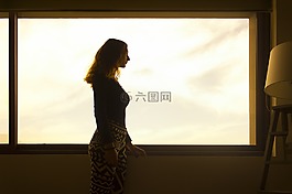 剪影,窗口,装饰
