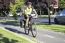 男子,自行車,車輪