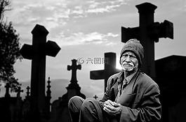 人的,男子,喪