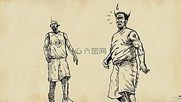 畫,圖,男子