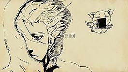 畫,圖,男子
