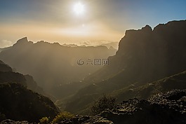 太陽(yáng),日落,景觀