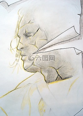 畫,圖,男子