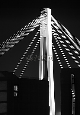 橋,夜,照明