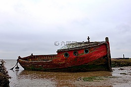 船,釣魚,失事