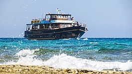 游船,夏天,海